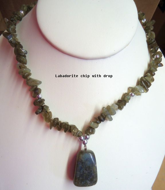 Stone Chip Necklace U CHOOSE size style & stone Amethyst Crystal Turquoise MORE