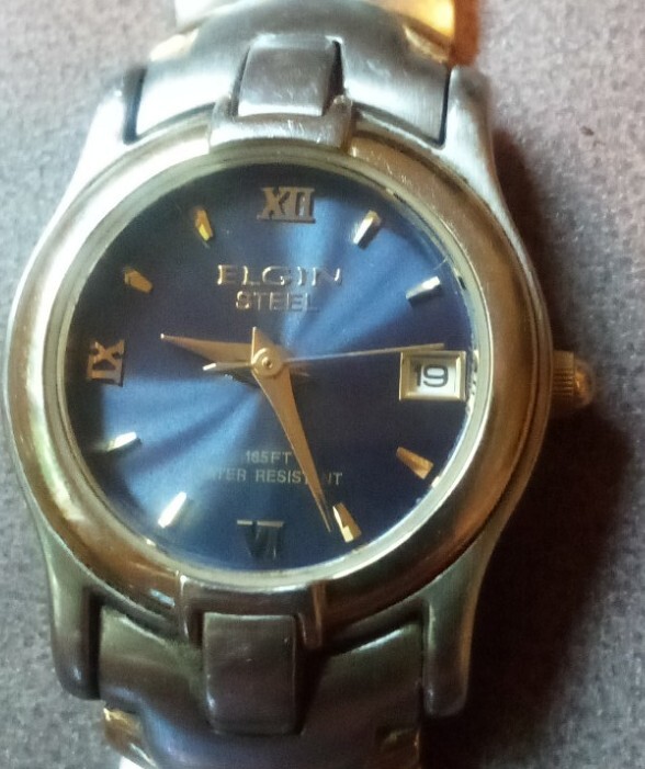 Vintage Elgin VJ22A 165ft Blue Face Silvertone Women’s Watch New Battery