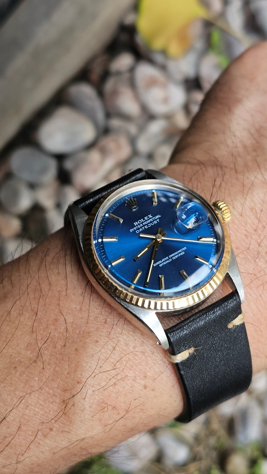 Rolex Datejust 1601 Blue Pie-Pan Dial Two-Tone Men’s Automatic Watch 1974