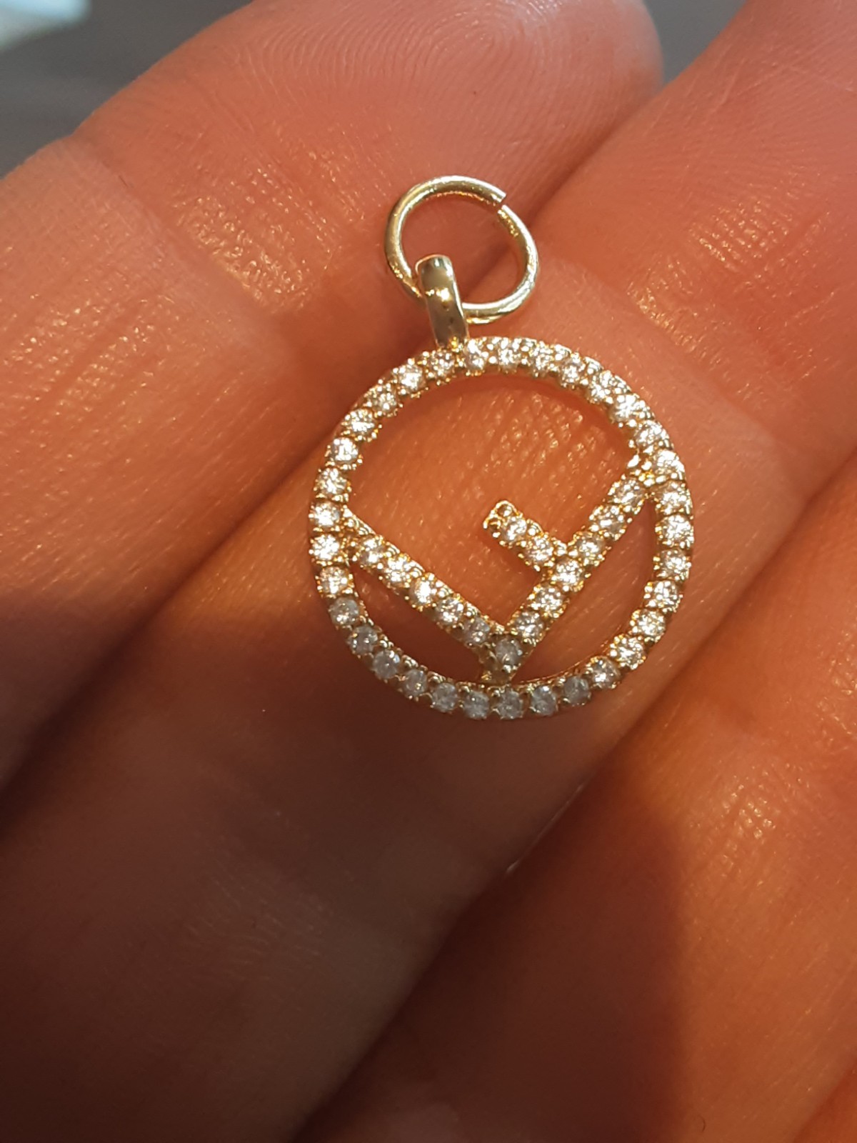 Fendi Pendant Zipper Pull silver 0.8 nch stamped