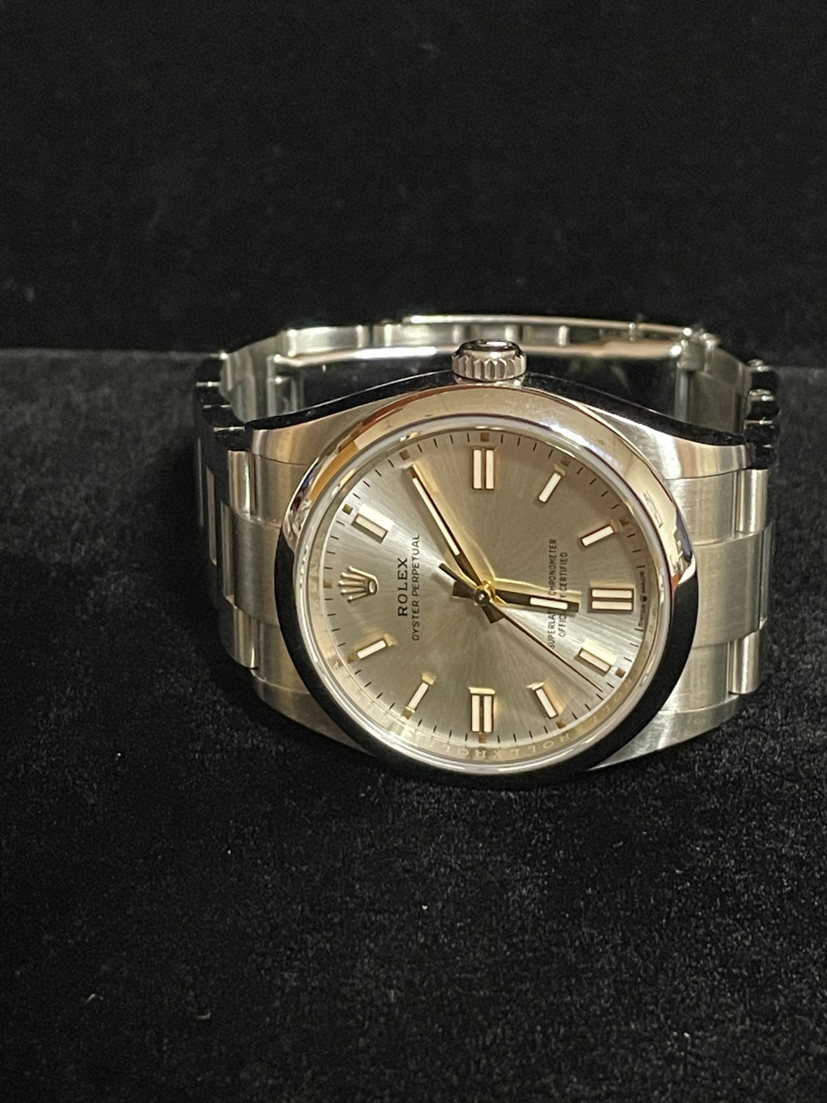 2021 Rolex Oyster Perpetual 126000 Silver Stick Dial SS Oyster With Papers 36mm