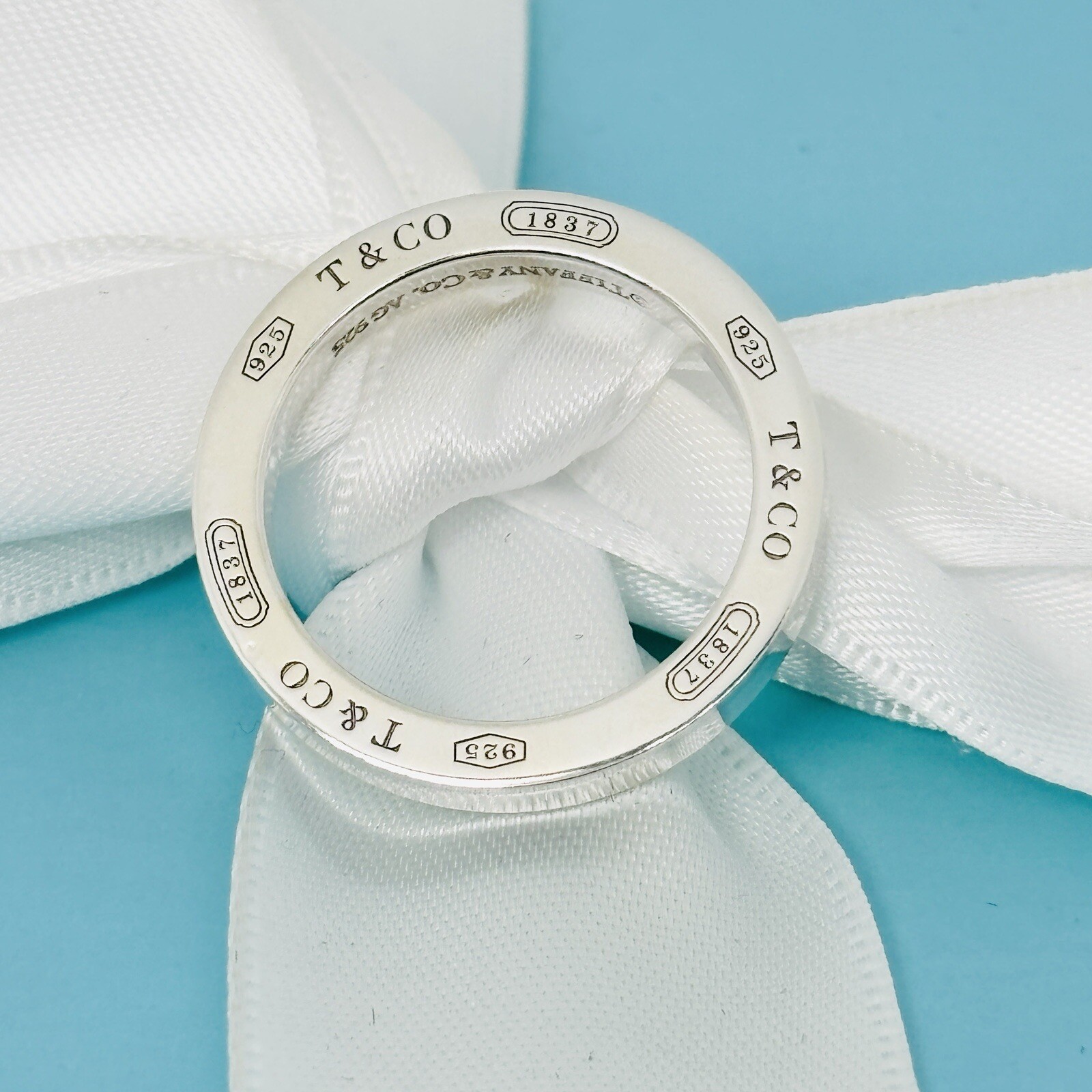 Size 9.5 Tiffany & Co 1837 Ring Concave in Sterling Silver