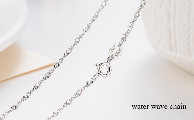 925 Sterling Silver Chain Necklace 45cm Women Layered Dainty Jewelry Gift