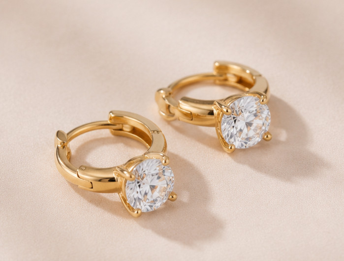 2Ct Moissanite Dangle Hoop Earrings VVS1-D Excellent Cut 14K Yellow Gold Plated