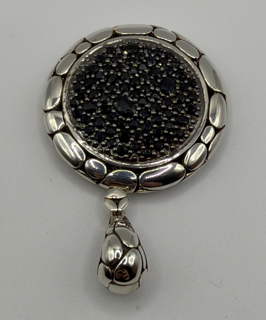 John Hardy Sterling Black Sapphire Kali Lavafire Pendant