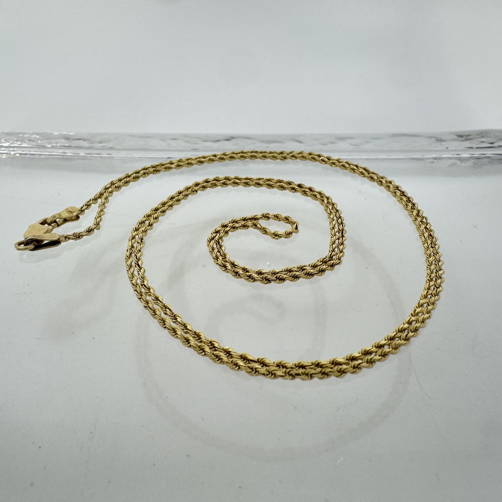 14K Solid Yellow Gold Rope Chain Necklace 1.3mm thick 24” – 5g