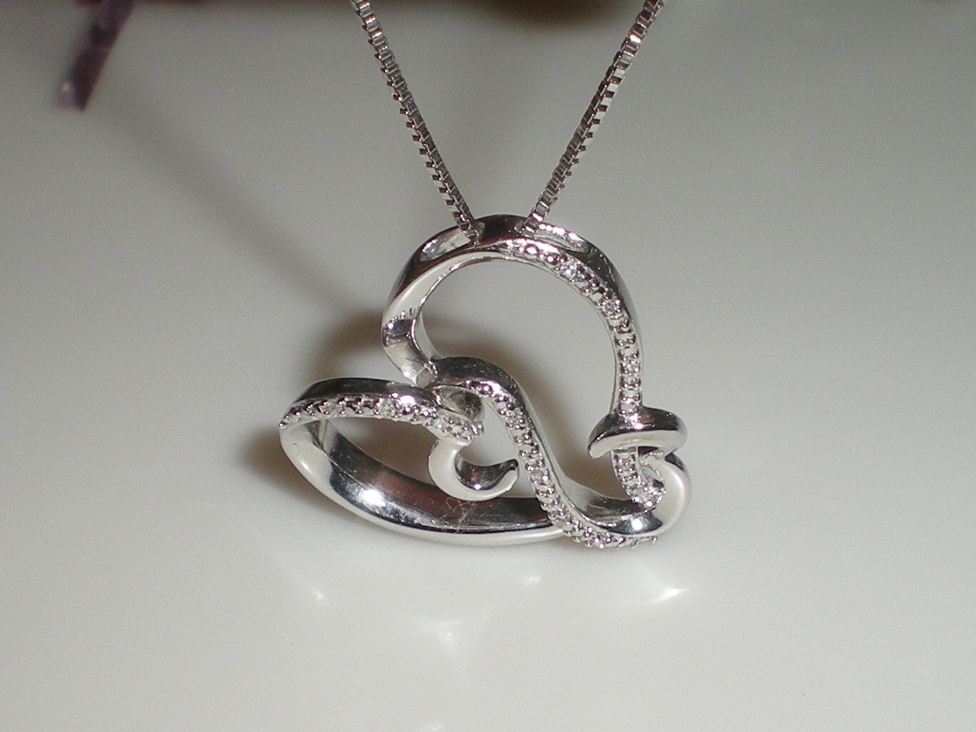 Jane Seymour Open Hearts SS Heart-Shape Diamond Accent Necklace 💎 KAY Jewelers