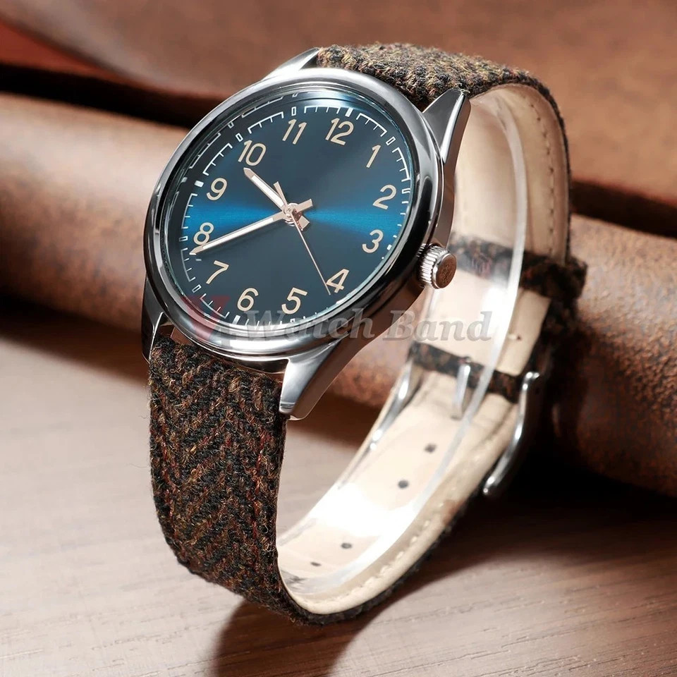 Quick Release Woven Leather Watch Band Nylon Strap 18mm 20mm 22mm