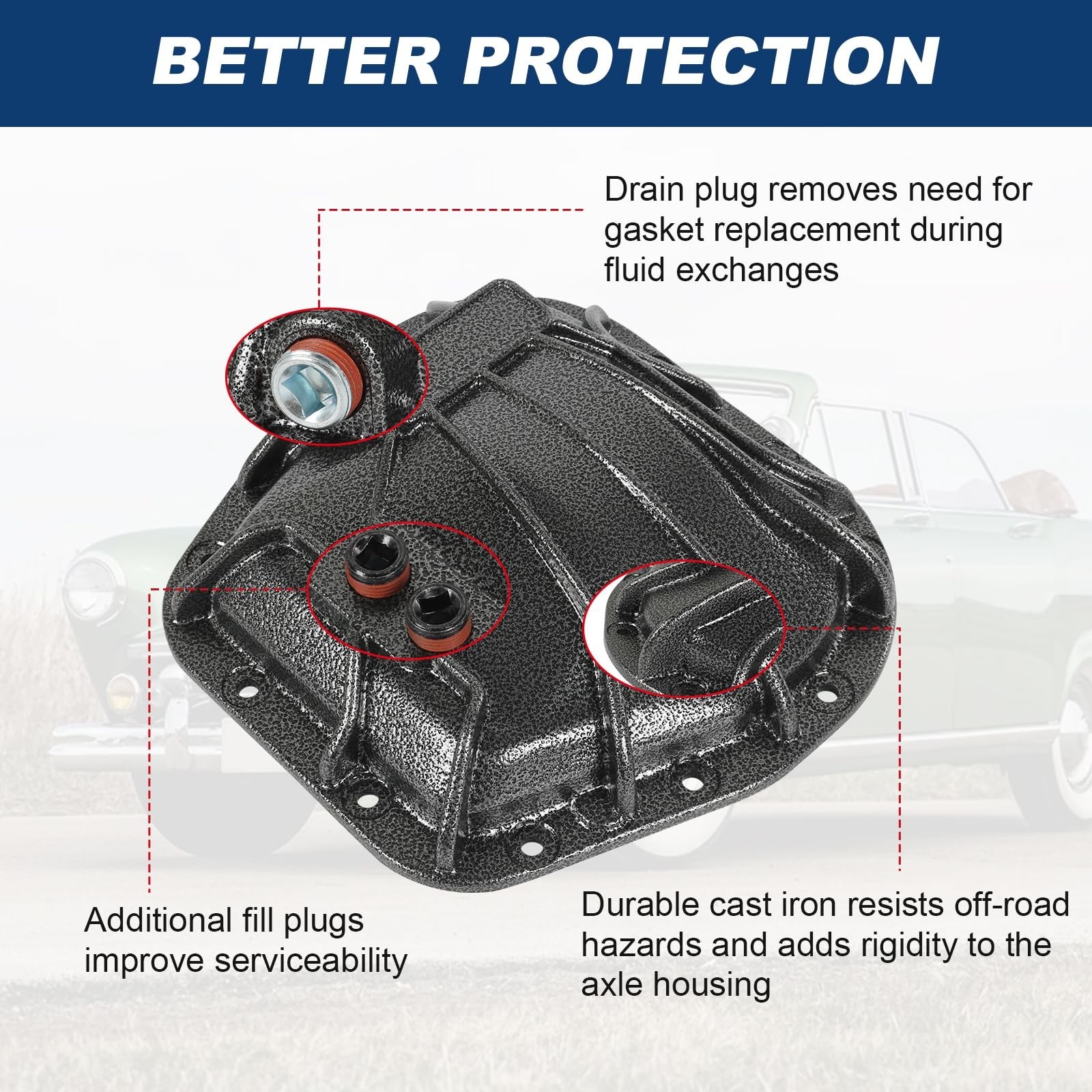 9.75 Differential Cover Compatible with Ford Lincoln Rear Diff Cover & Hardwa…