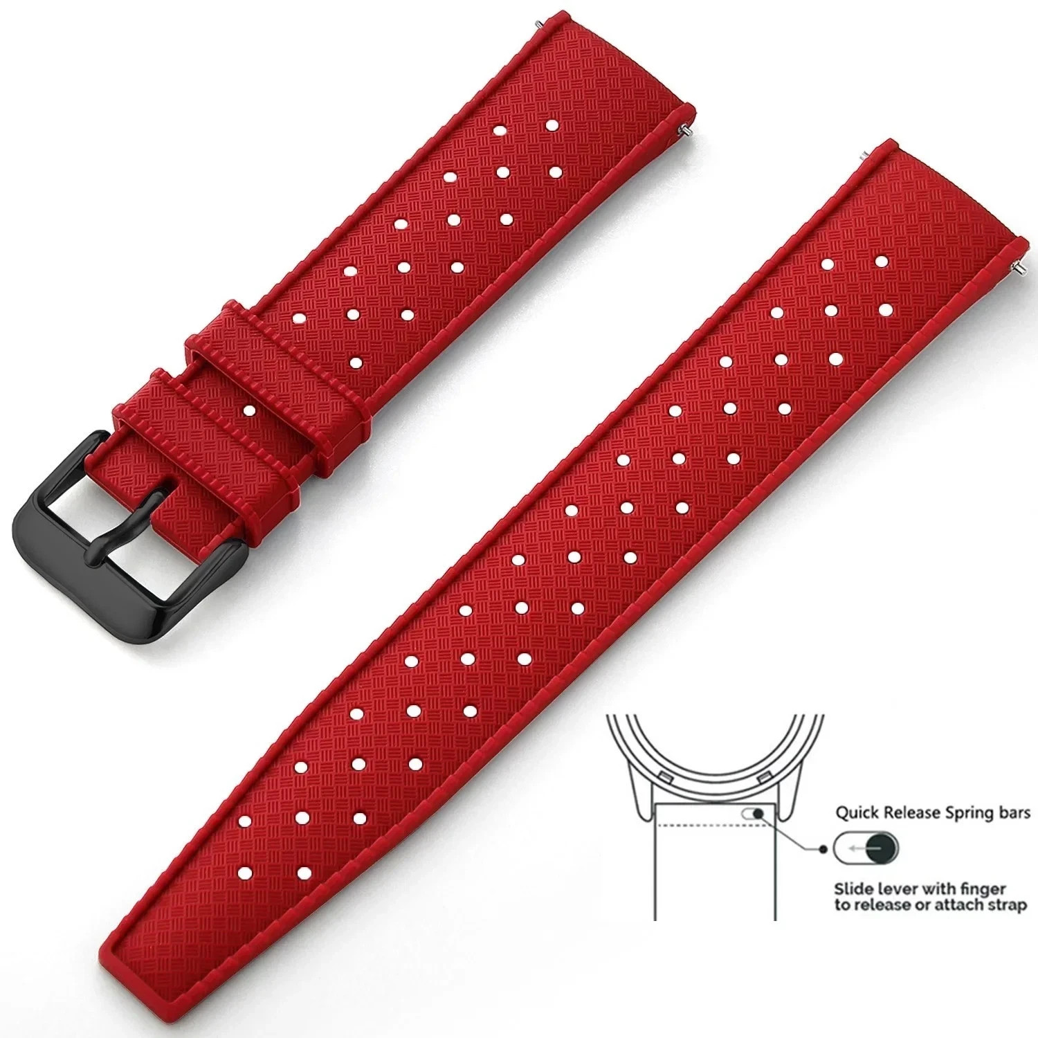 Tropical Silicone Watch Strap Band Quick Release Watch Band 18mm 20mm 22mm Smart
