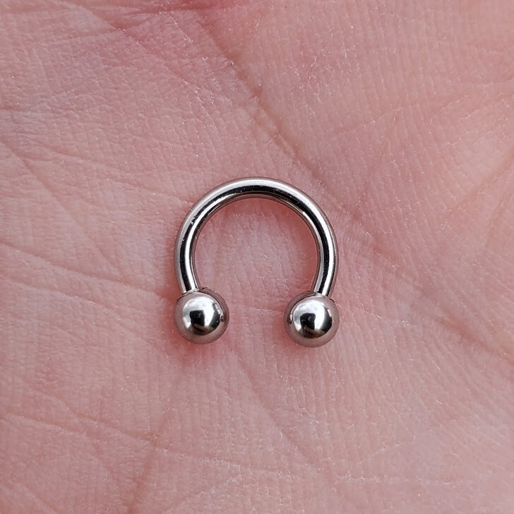 2 – 16g 6mm Septum Ring Circular Barbell Horseshoe Surgical Steel Tiny Small USA