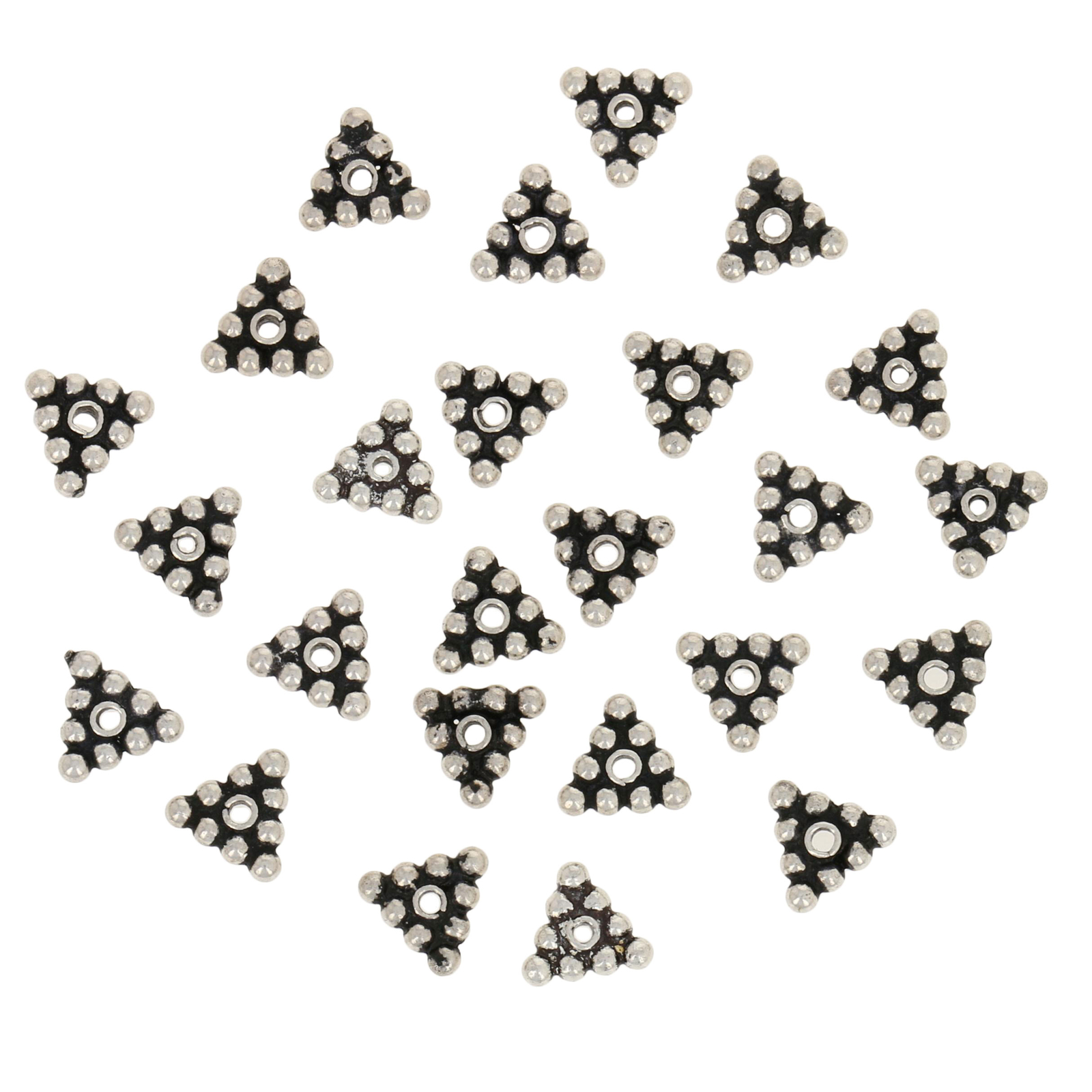 Set of 25 Triangle Spacer Beads – Sterling Silver Jewelry Design / Making Crafts