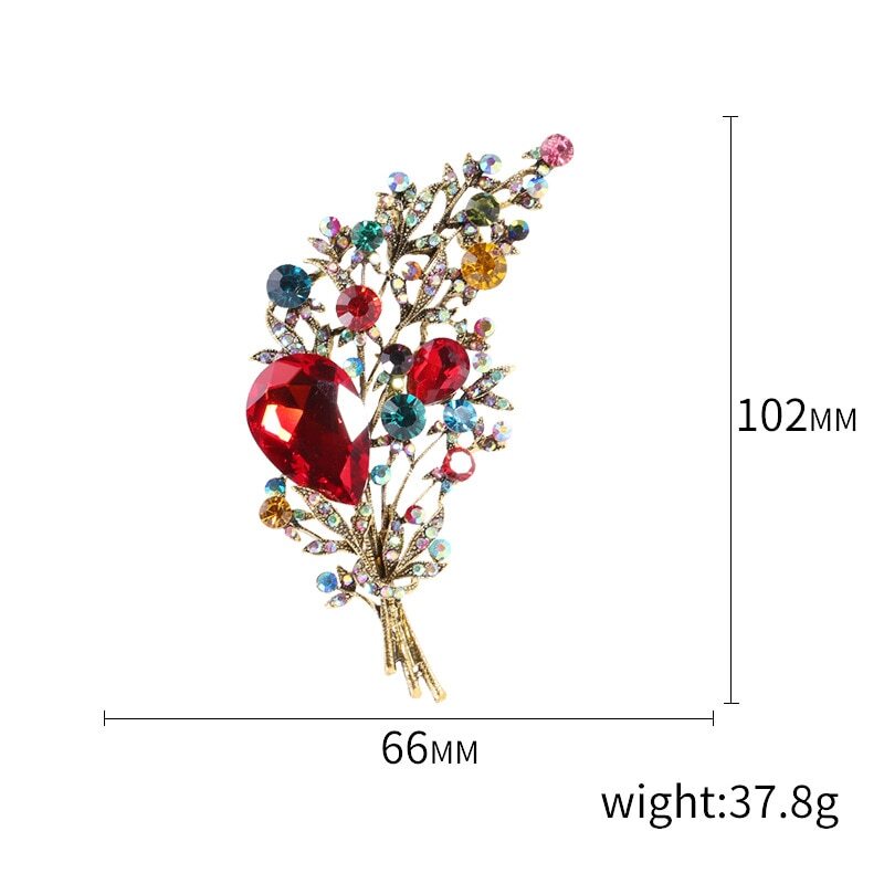 Crystal Flower Brooch For Women Fashion Pin Bouquet Brooches Wedding Jewelry