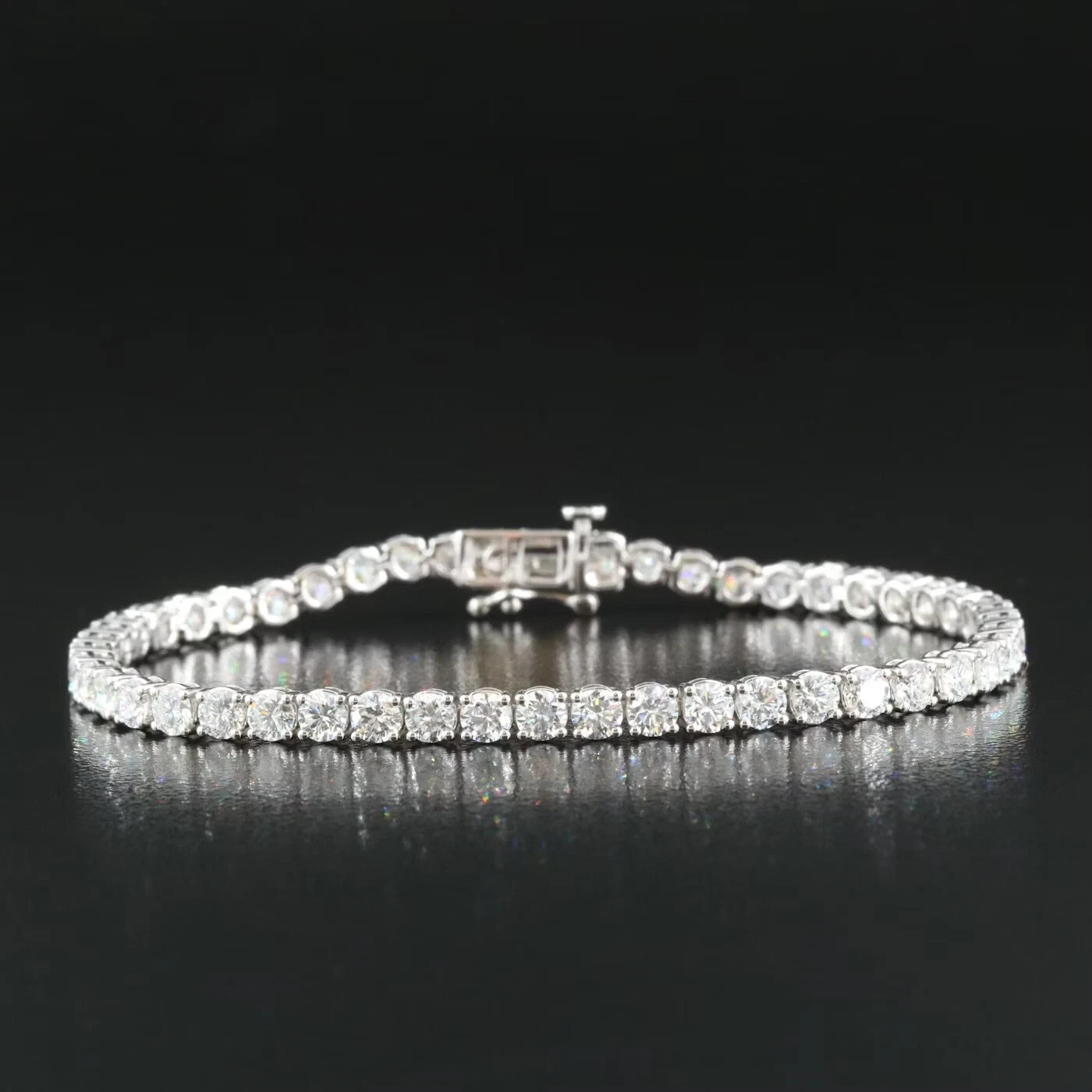 6.60CT Round Natural Diamond Women’s Tennis Bracelet GH/I1-I2 14k White Gold