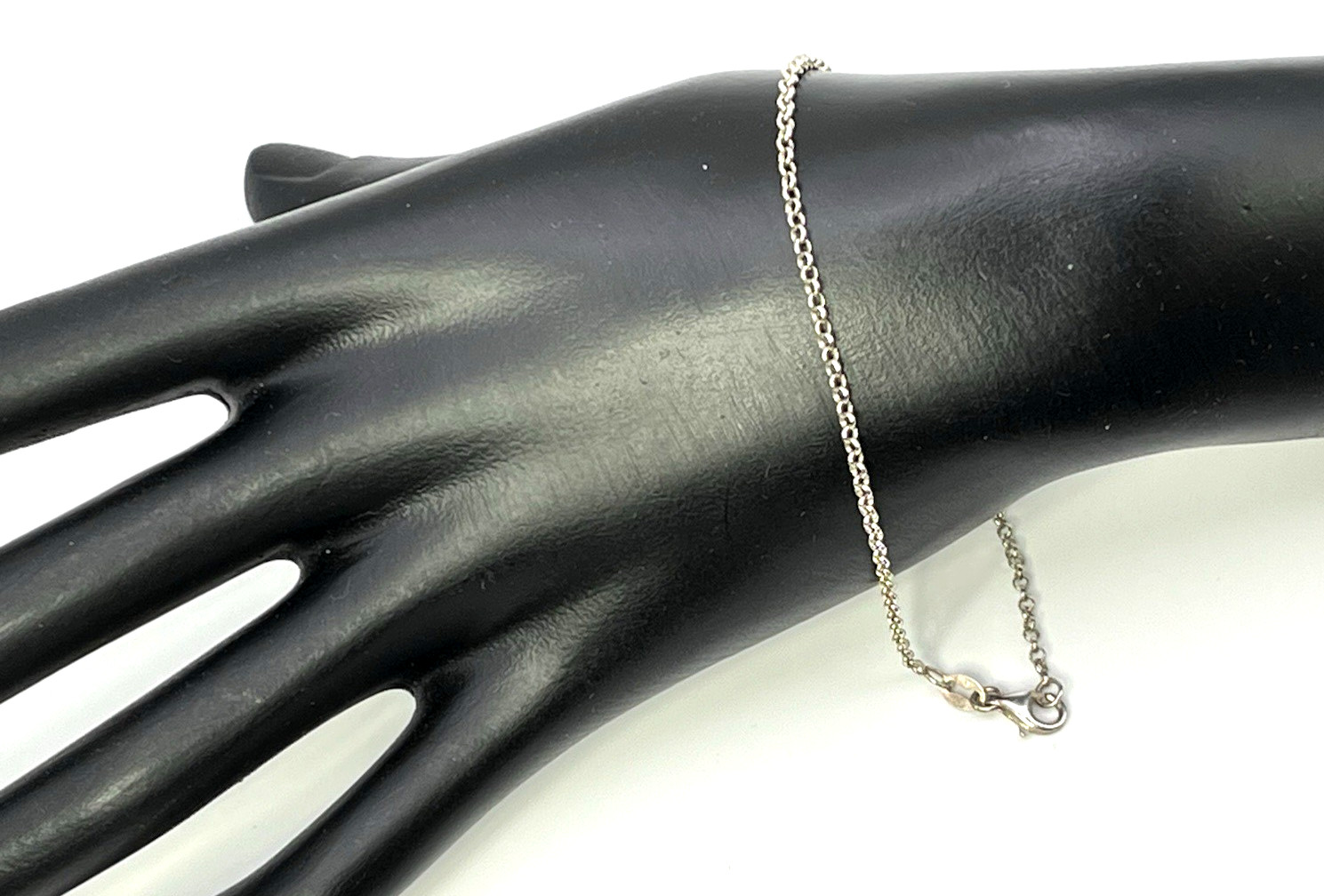 PETITE ROLO CHAIN 8 – 8.25 in. ” BRACELET Solid Sterling Silver 925 ITALY Stack