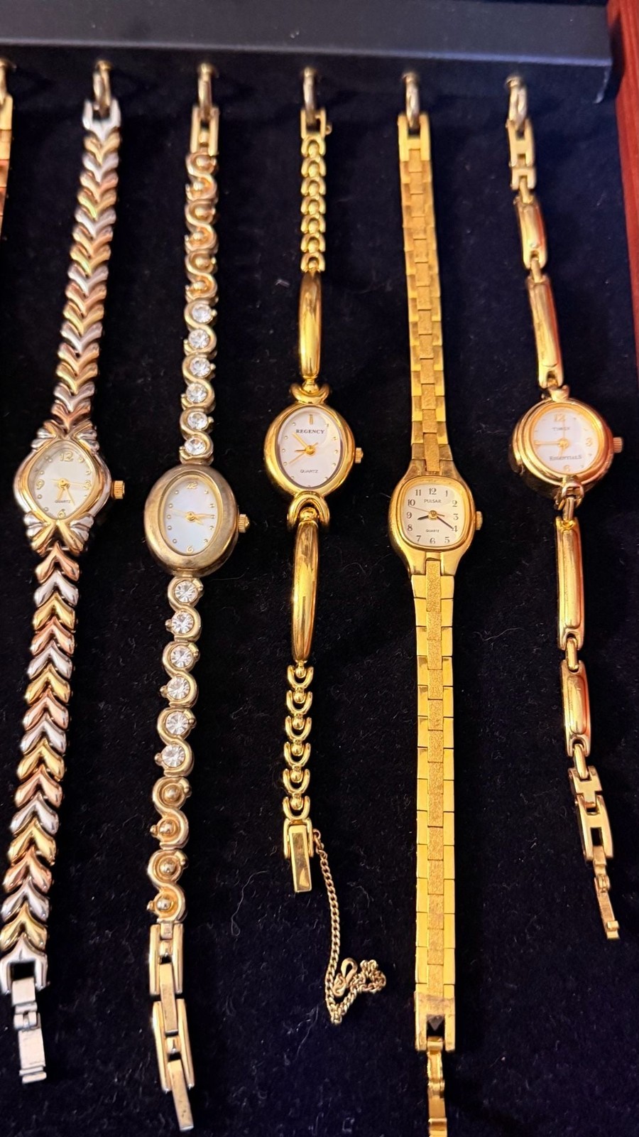 Collection of 8 Vintage Women’s Gold-Tone Quartz Fashion Wristwatches
