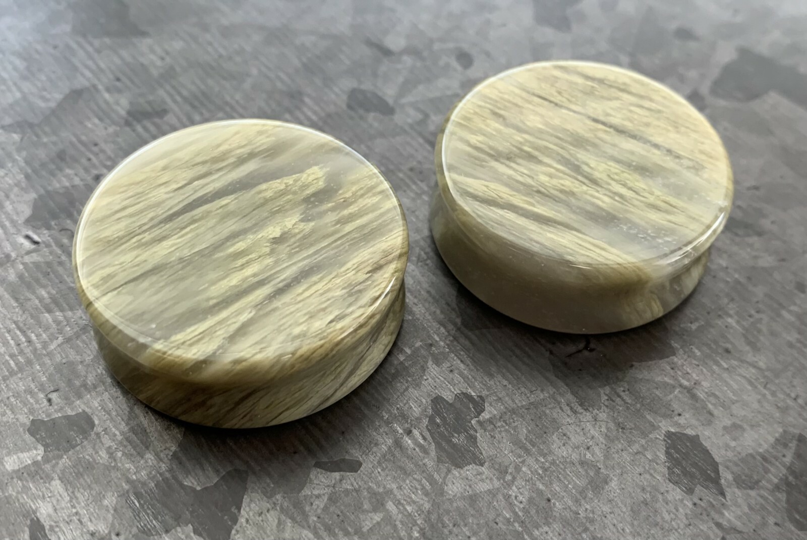PAIR Green Jasper Stone Double Flare Plugs Organic Earlets Gauges