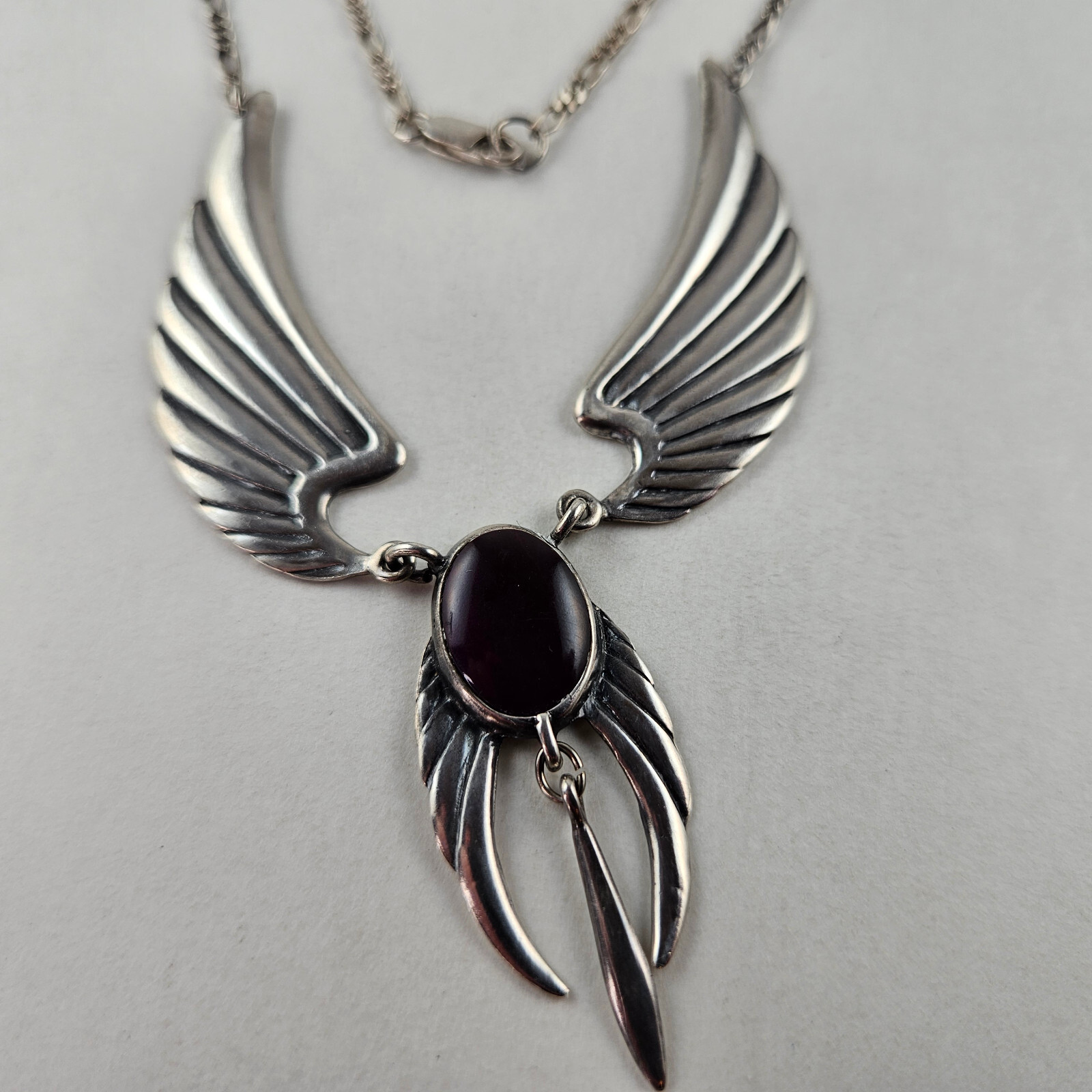 Sterling Silver Necklace Feather Pendant 20 inches 25.0g [8245]