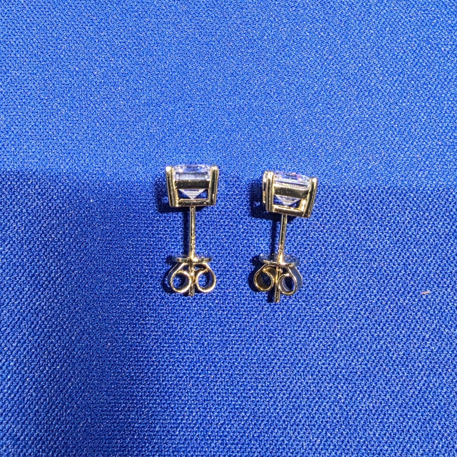 Moissanite Stud Earrings Square Asscher Cut 925 Sterling Silver 1ct 2ct GRA Gold