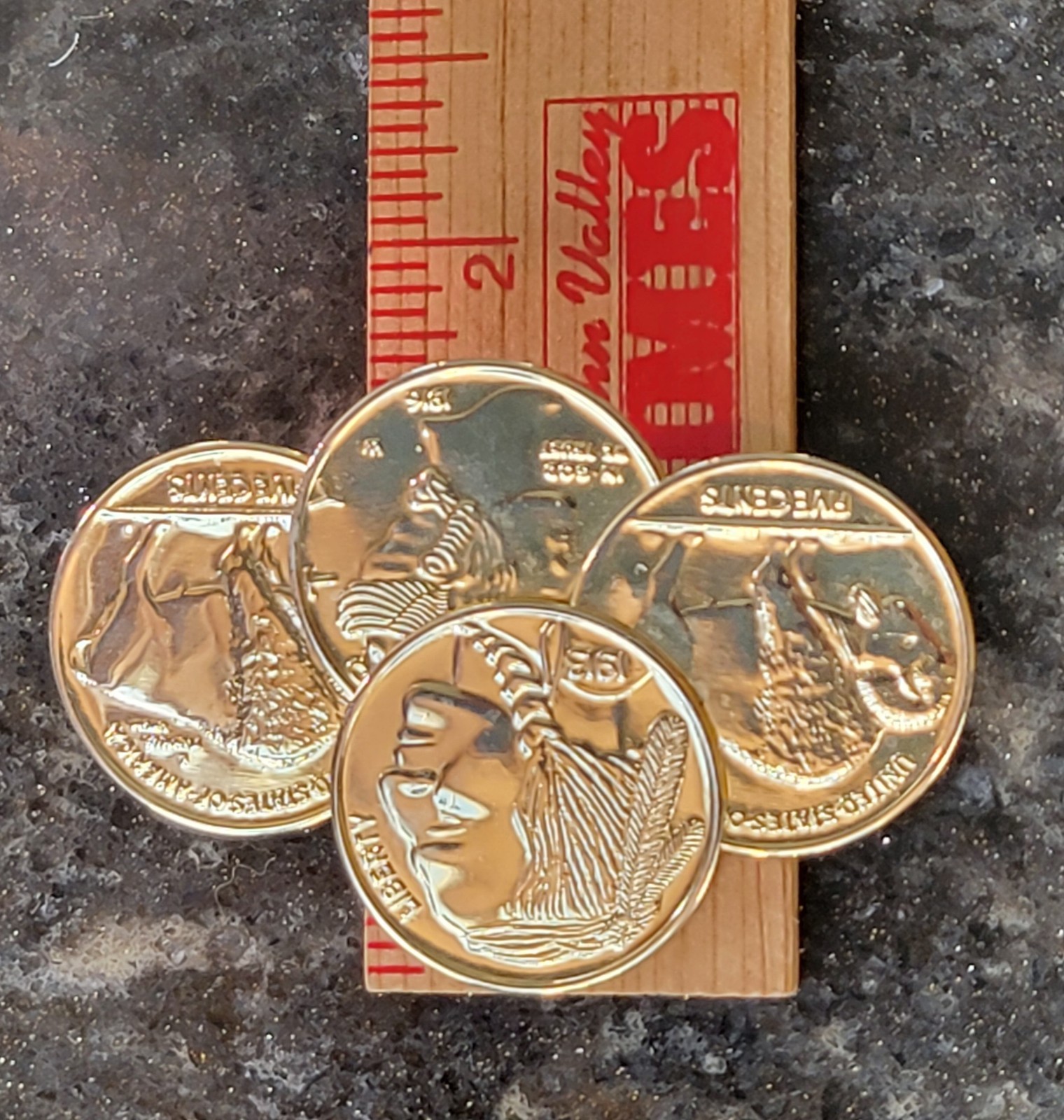 Vintage 1970’s Buffalo Nickel & Mercury Dime Pin Brooch Wartime Coins Gold Tone