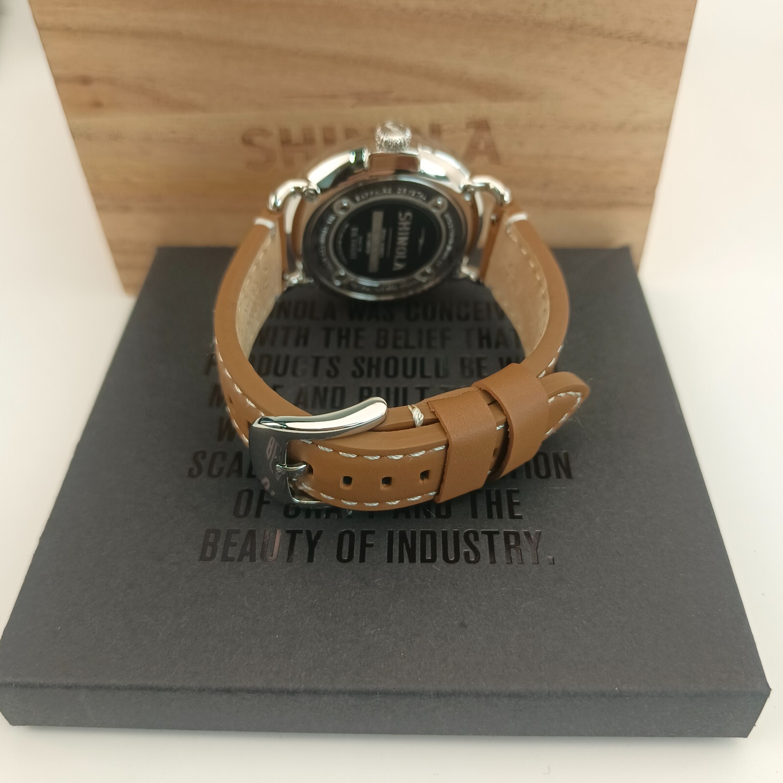 Shinola The Runwell Men’s 41mm with Tan Leather Strap Chronograph Quartz Watch