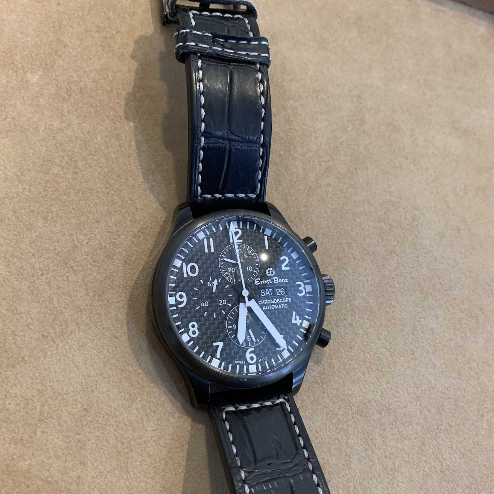 Ernst Benz Chronoscope Automatic Men’s Watch 47mm Black PVD