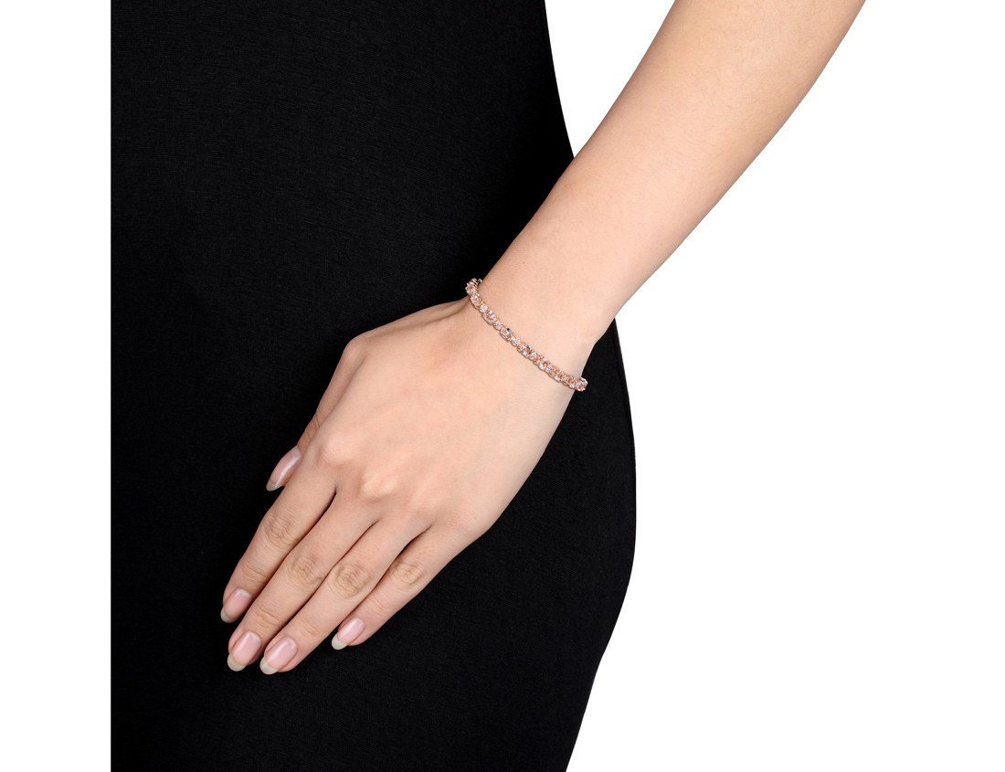 9.00 Carat (ctw) Simulated Morganite Bracelet in Rose Plated Sterling Silver