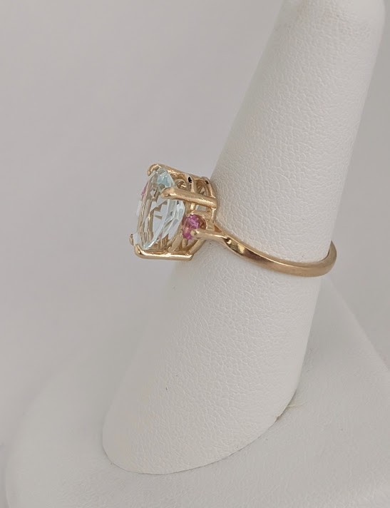 Aquamarine & Topaz Ring 14K Gold 3 Grams Retail Price $1899 Make An Offer!