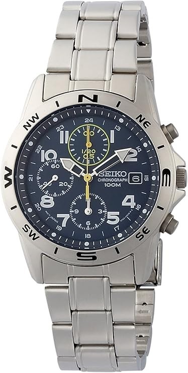 SEIKO Chronograph SND379P1 Blue Silver Men’s Watch New in Box