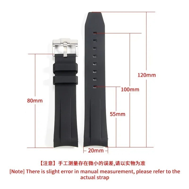 20 22mm Rubber Watch Band Premium Silicone Universal Curved Ends Rubber Strap