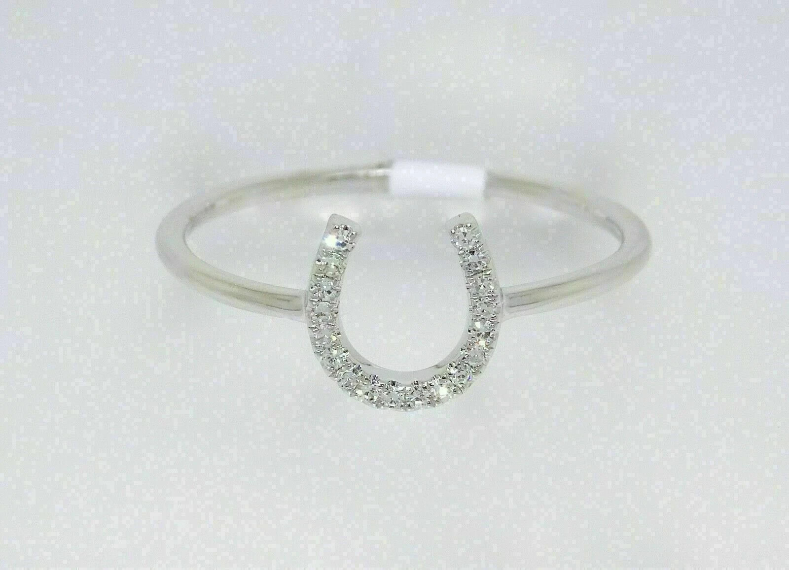 1Ct Round Lab Created Diamond Horseshoe Women’s Band Ring 14K White Gold Plated