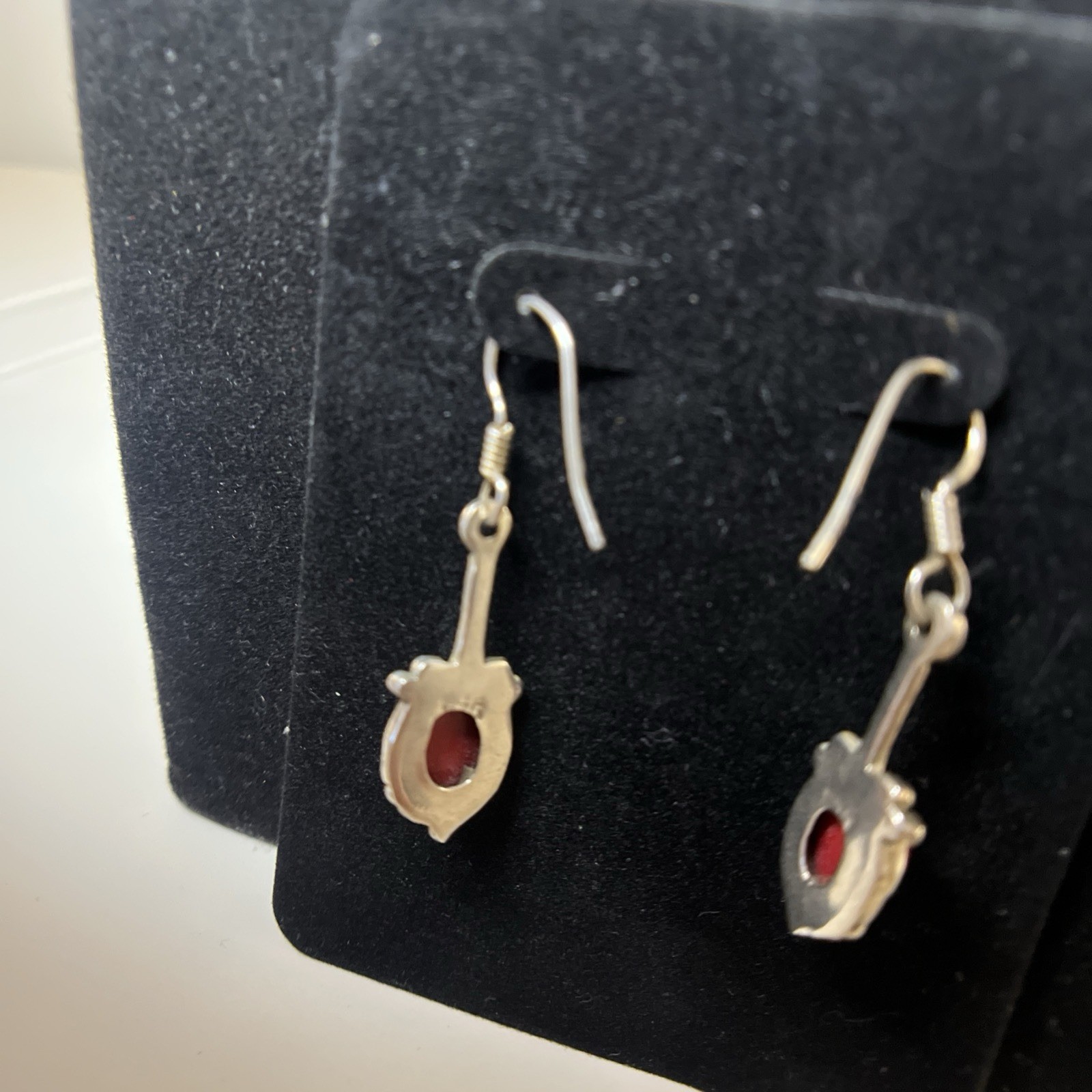 Lot of 3 Pairs Vintage 925 Sterling Silver Cabochon Dangle Earrings Boho