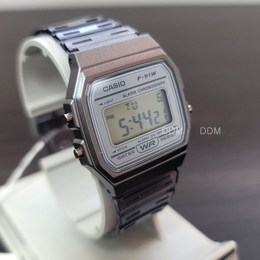 Casio Transparent Resin Digital Unisex Watch Original New F-91WS-8DF