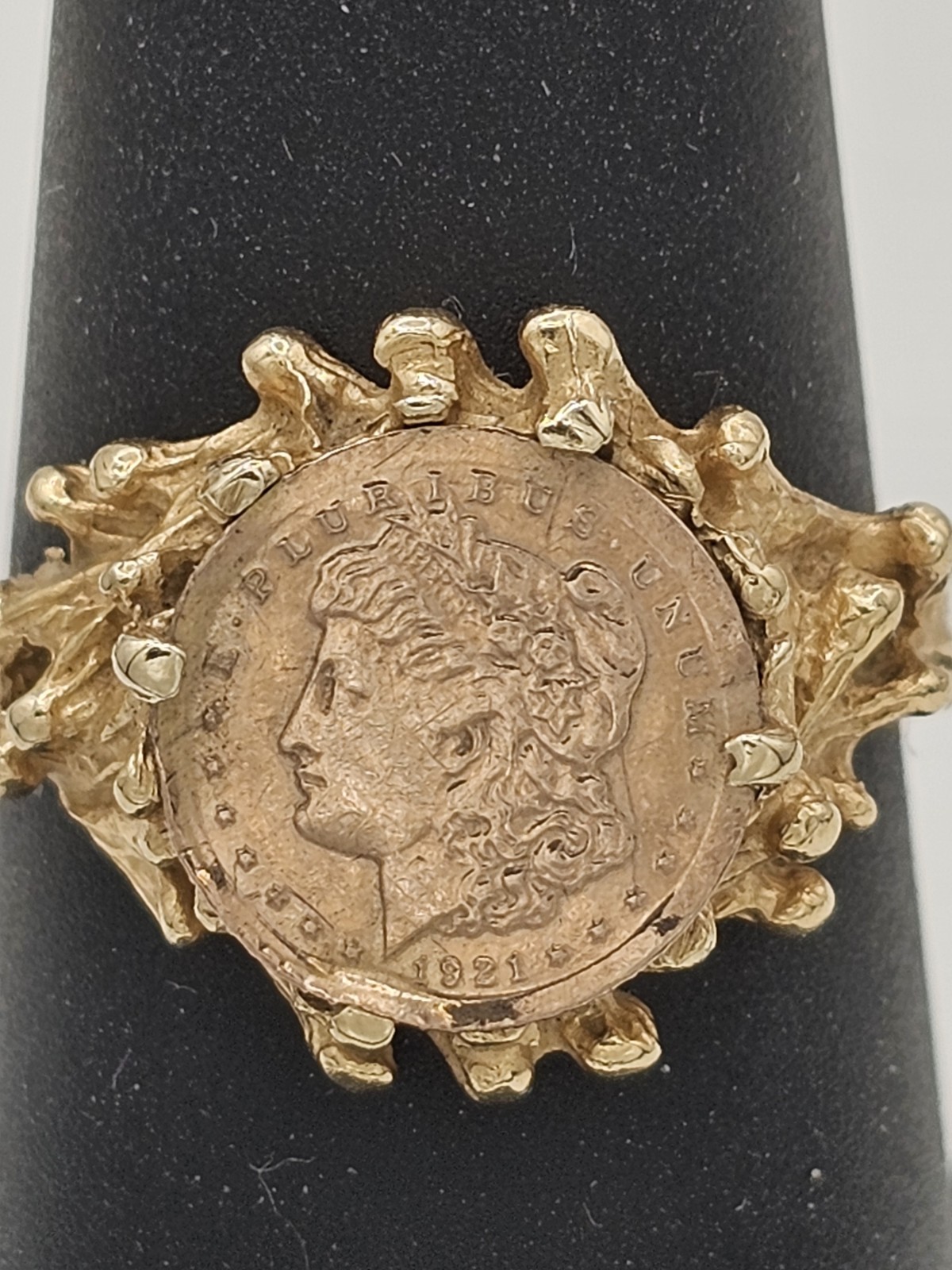 14k Gold Ring, Morgan Dollar Image, Size 5.75 Or 6, 3.12g, Read Description