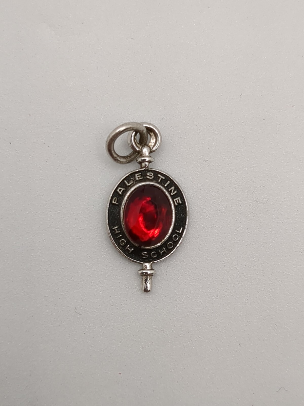 Palestine High School Charm Kinney Sterling Garnet Gemstone