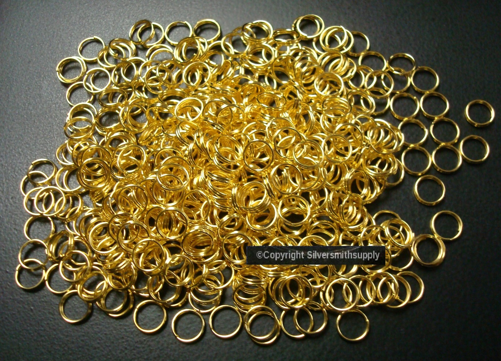 7mm Gold plated split rings jump rings 500pc jewelry clasp attach charms FPC003C