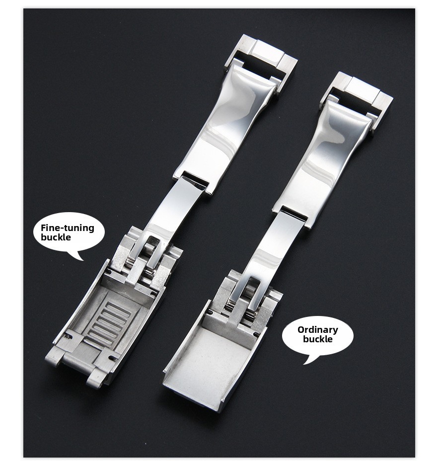 stainless steel watch buckle Micro-adjustable folding clasp 9x9mm for Rolex