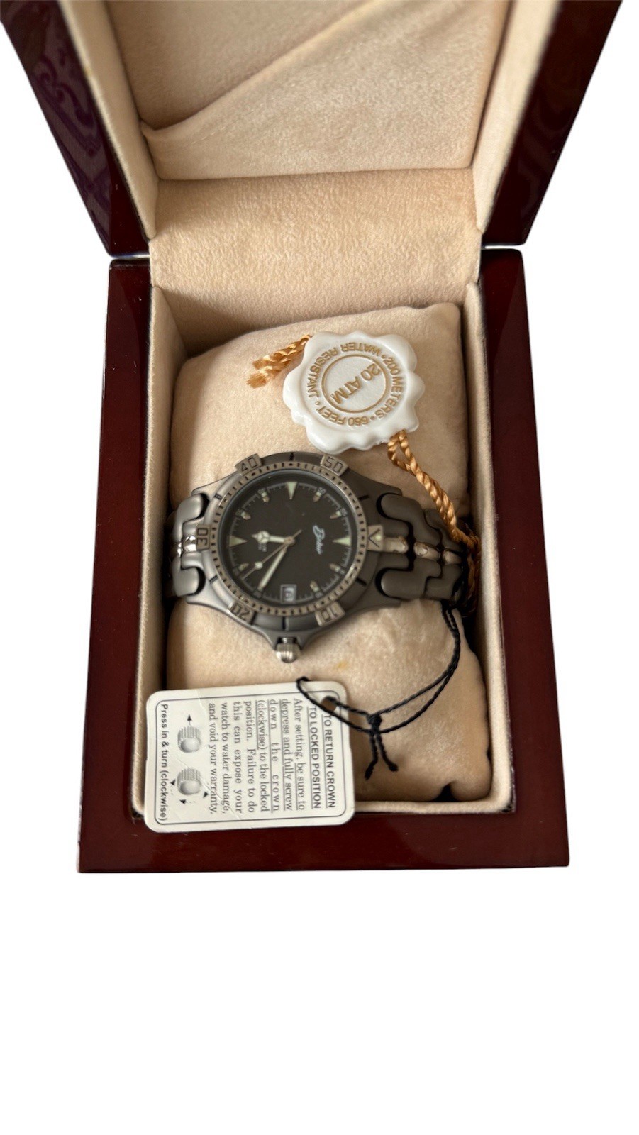 Bel Air Seapearl Titanium Diver (Model 20 ATM / 200M) Rotating Bezel With Box