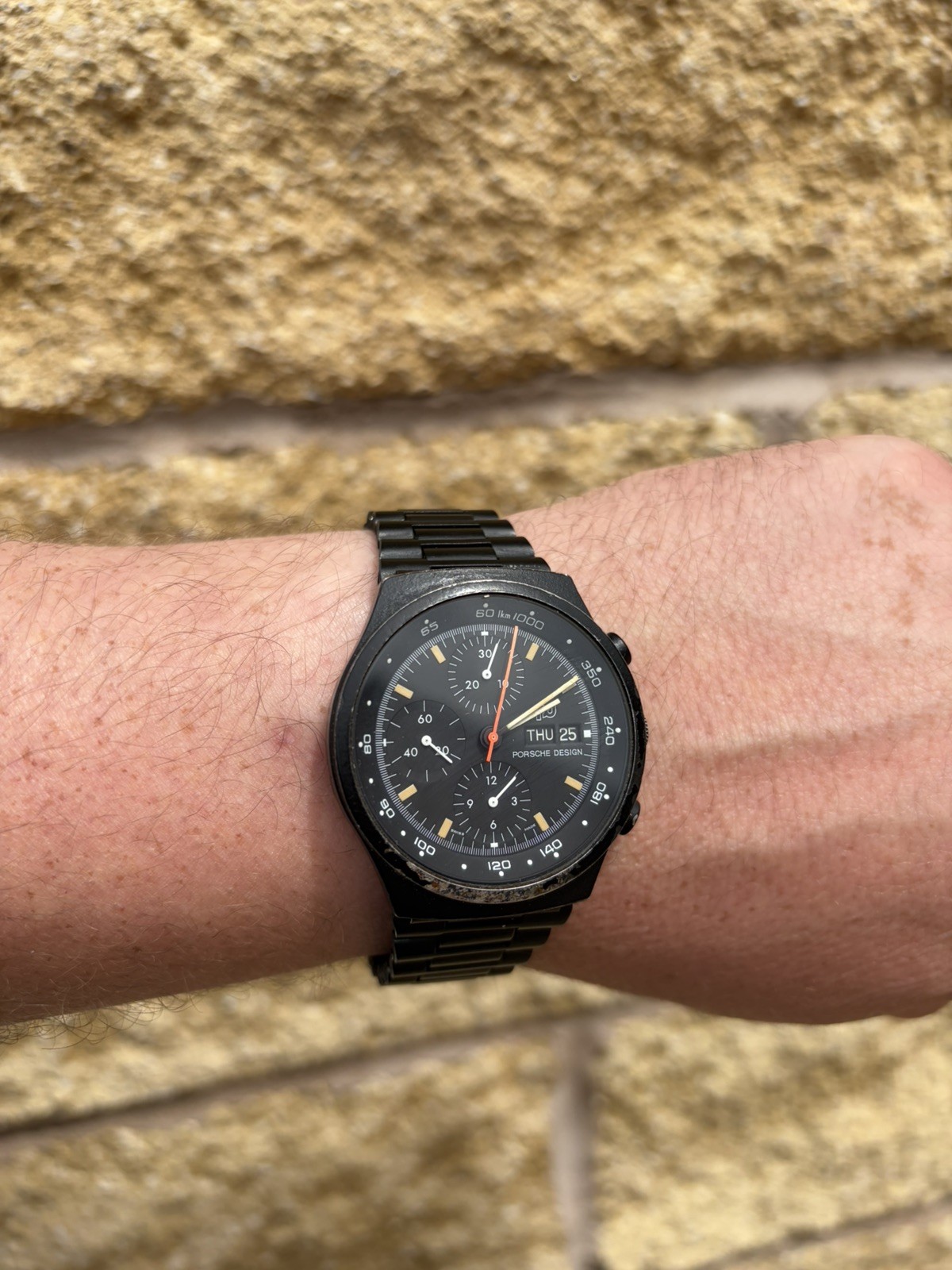Porsche Design Chronograph Orfina Valjoux 7750 Black PVD Top Gun