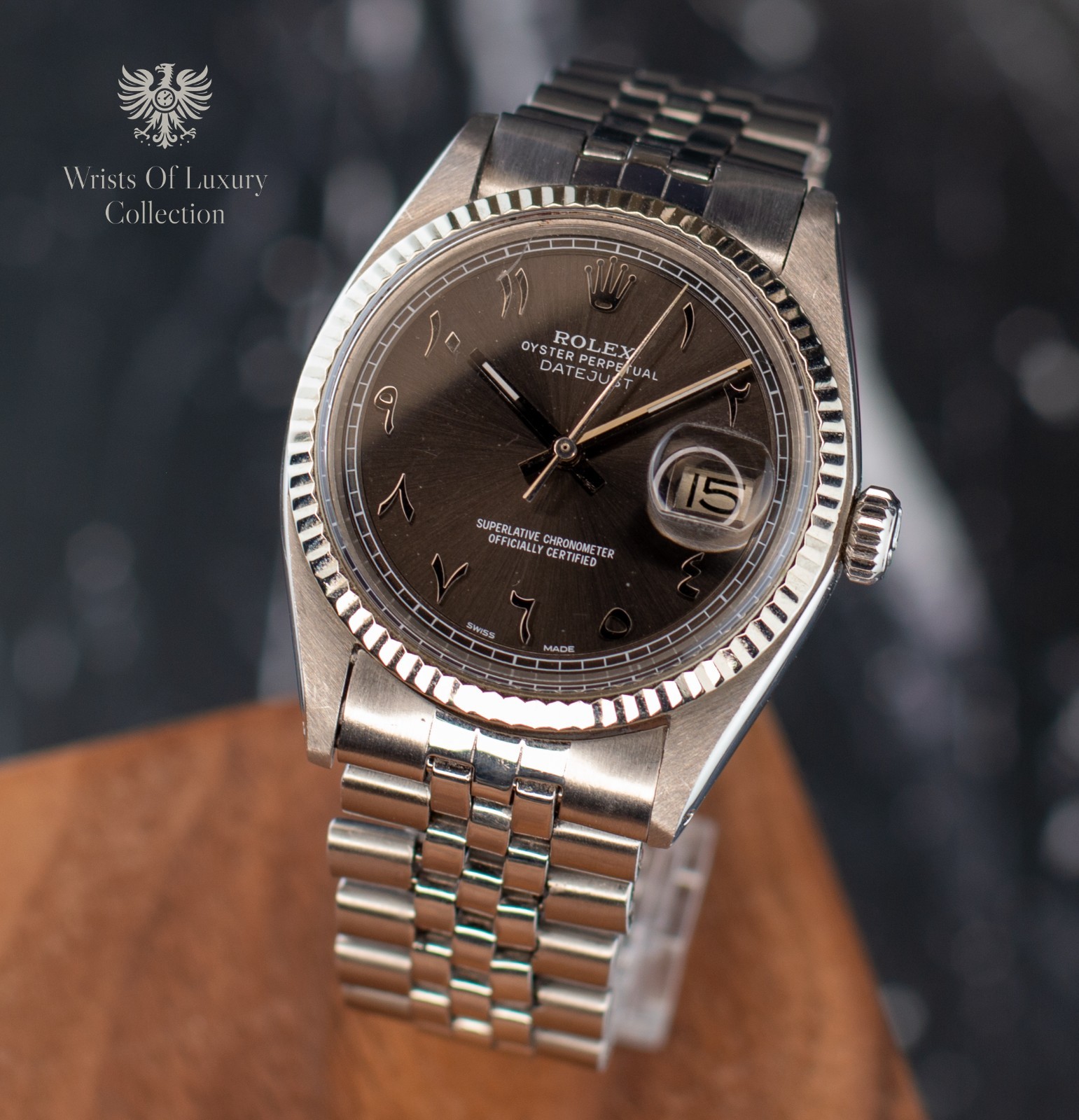 Rolex Datejust 1601 AM Gray Sunburst w/ Arabic Numerals 36mm Automatic Jubilee