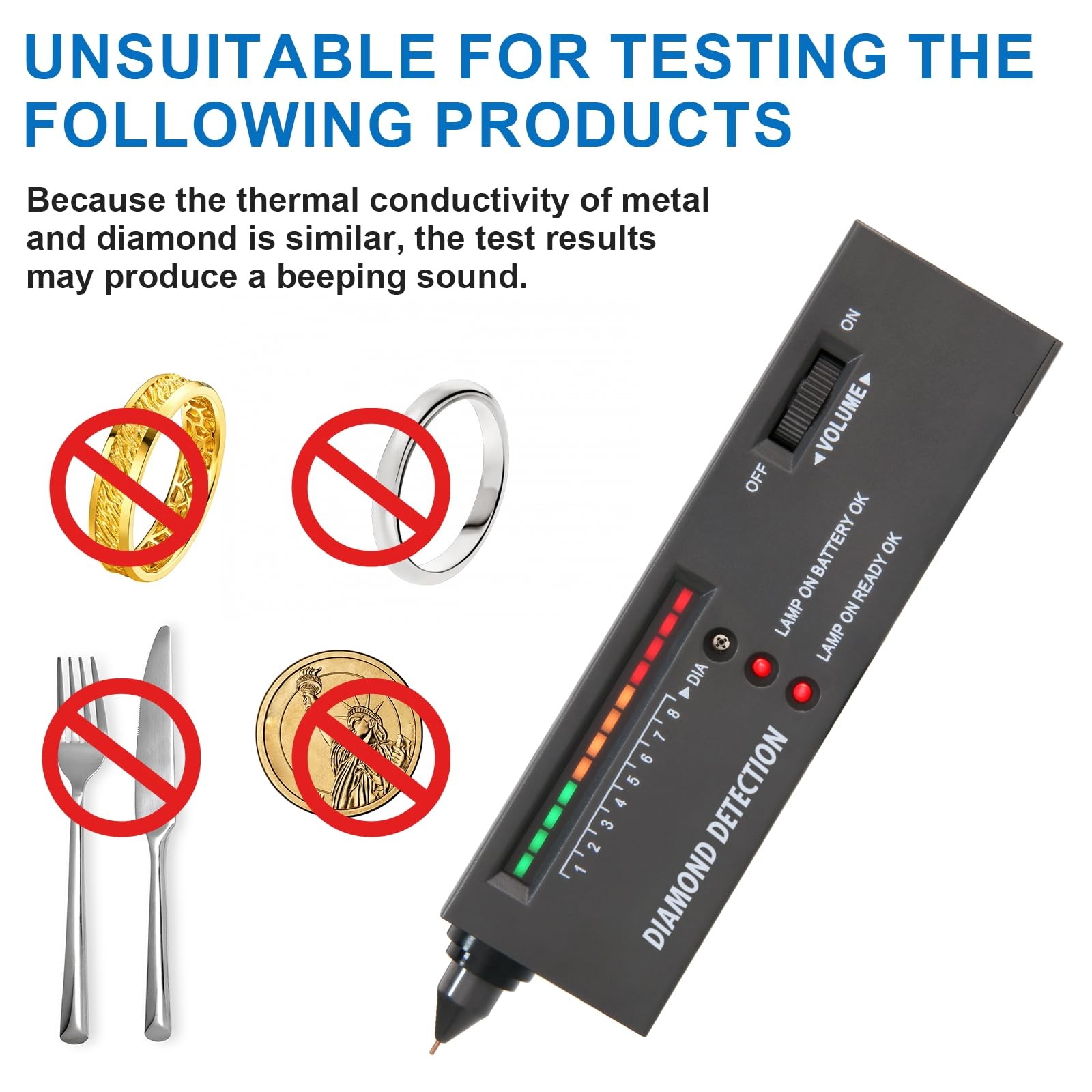 Diamond Tester, Professional Jewelers’ Gemstone Detector, High Accuracy Diamo…