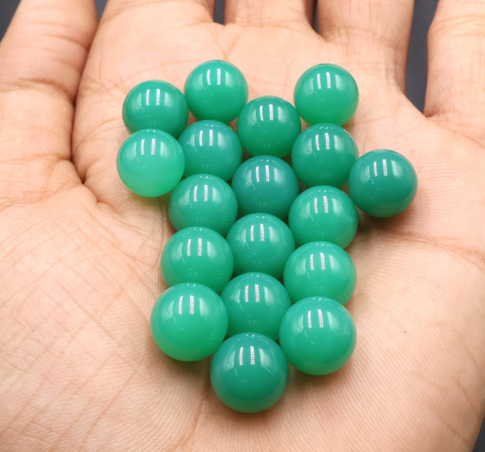 Green Onyx Round Smooth Plain Ball 11mm to 12mm Loose Cabochon Ball Stone