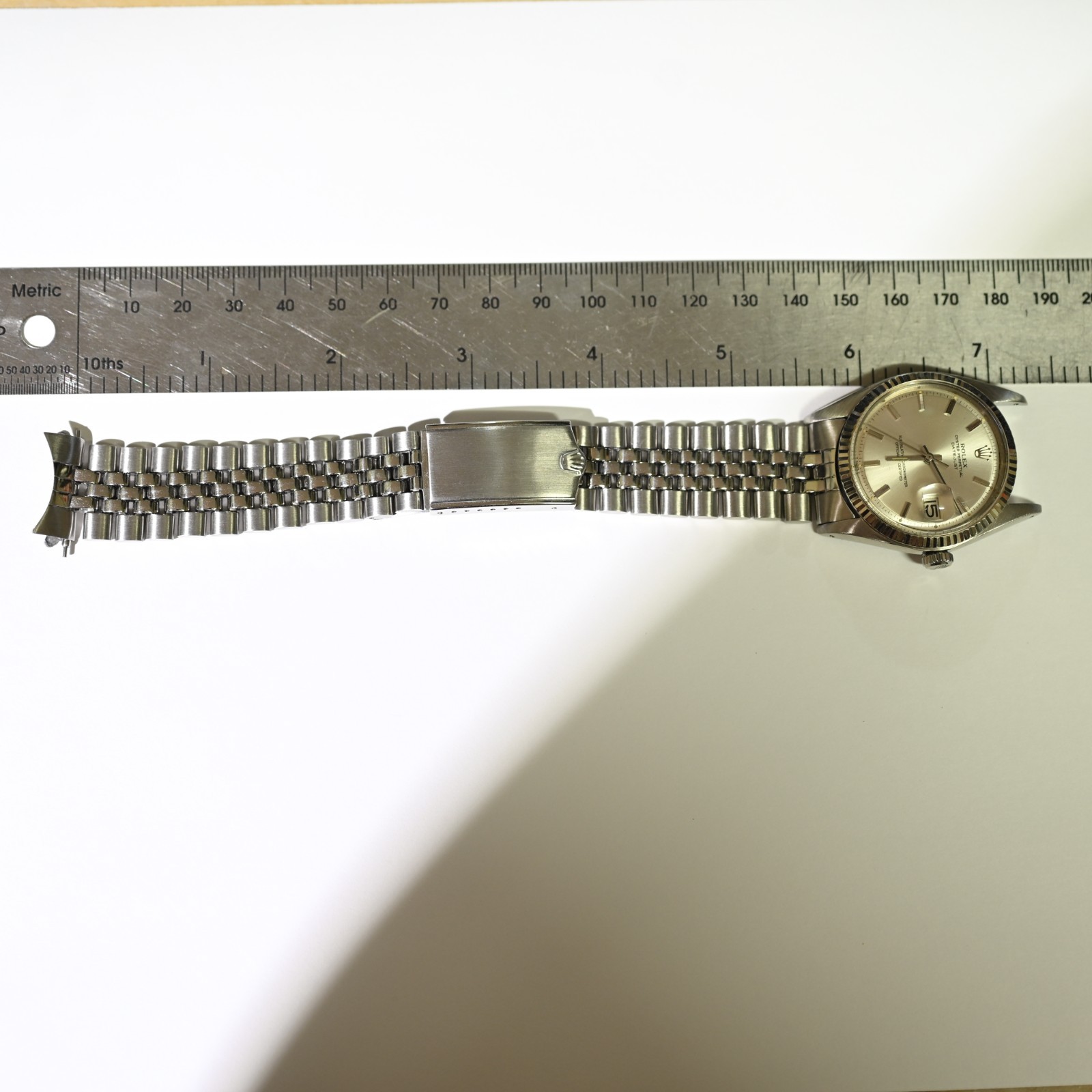VINTAGE ROLEX OYSTER DATEJUST 1601 SILVER TONE DIAL 14K GOLD SS MEN WATCH