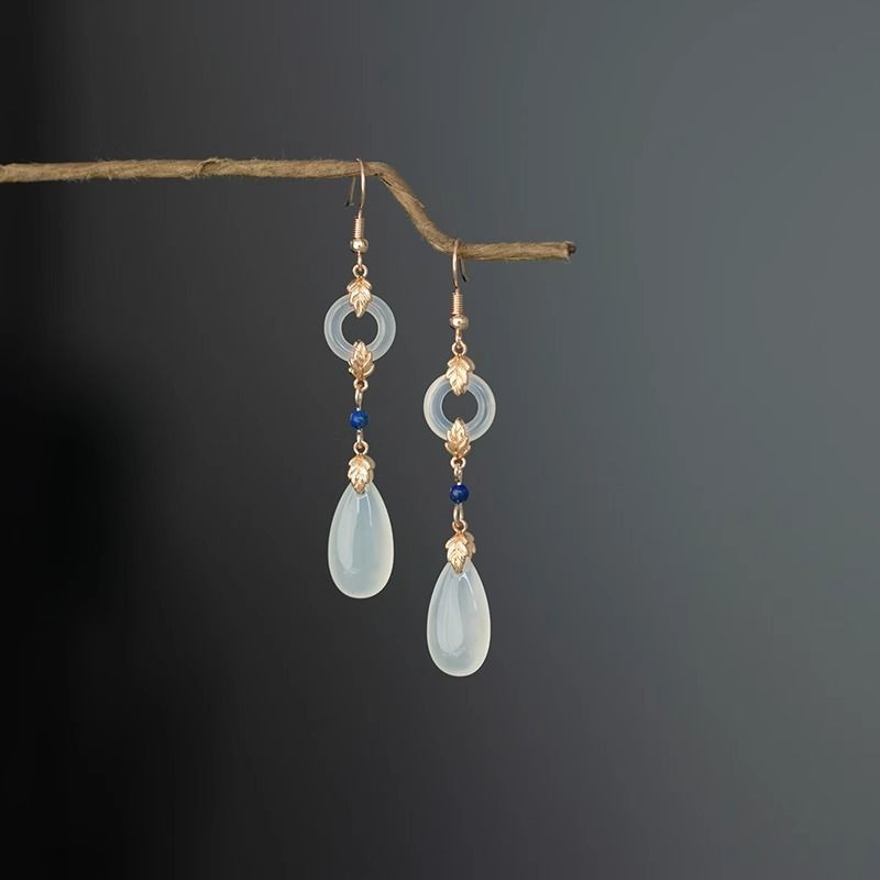 Ping An Buckle Drop Earrings Ancient Style Accessories Trinket Earrings –