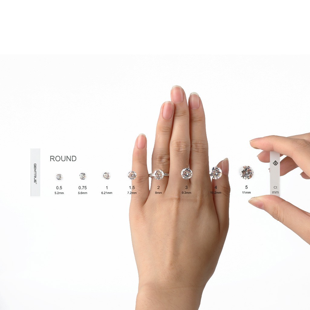 GemTrue Diamond Selector – Round Shape CZ Diamond Size Visualization Tool