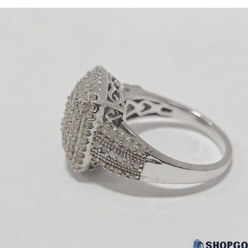 Natural Diamonds And 925 Silver Ring Size 7