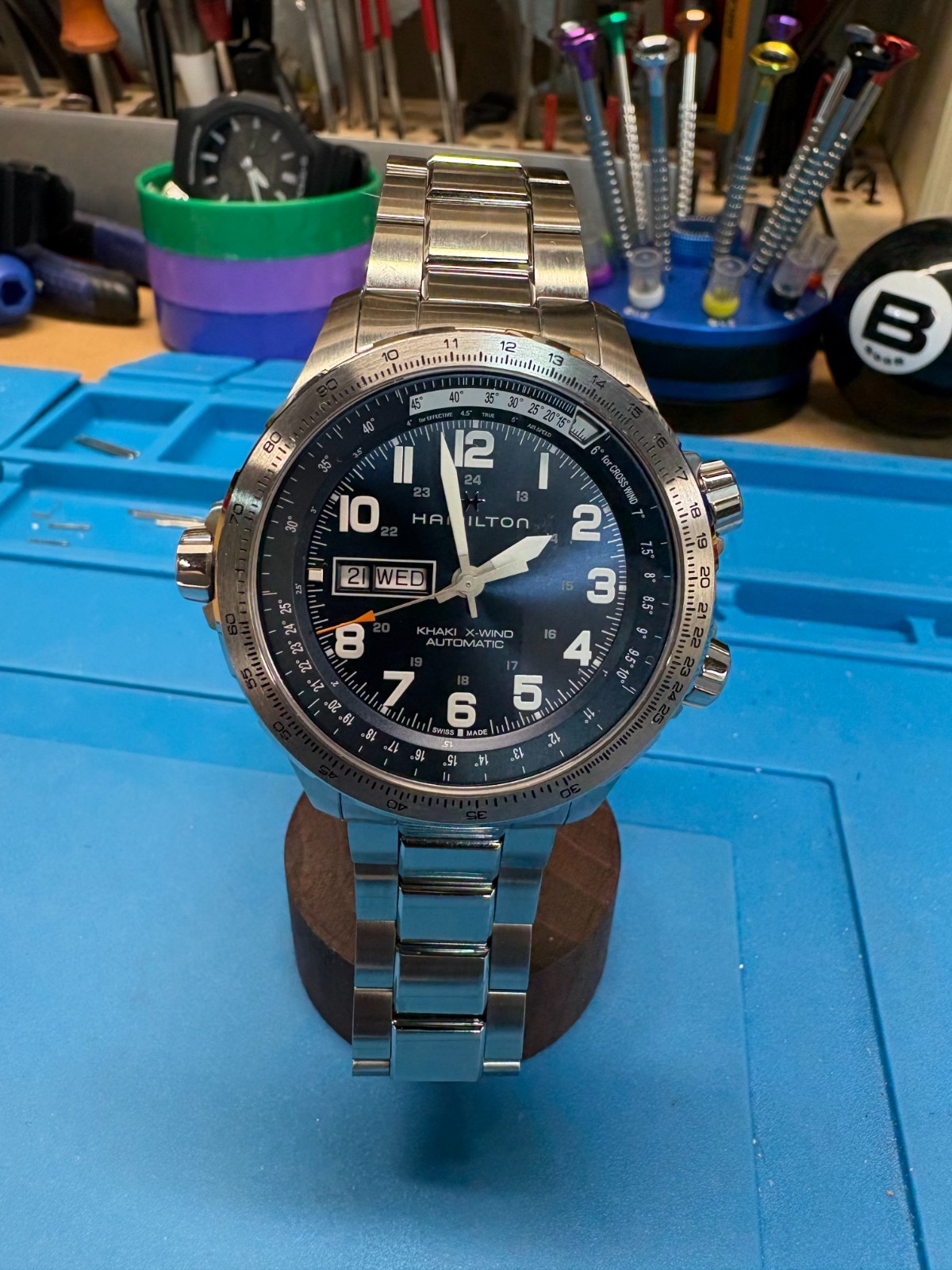 Hamilton Khaki X-Wind Automatic Day-Date Blue Dial Stainless Steel Men’s Watch