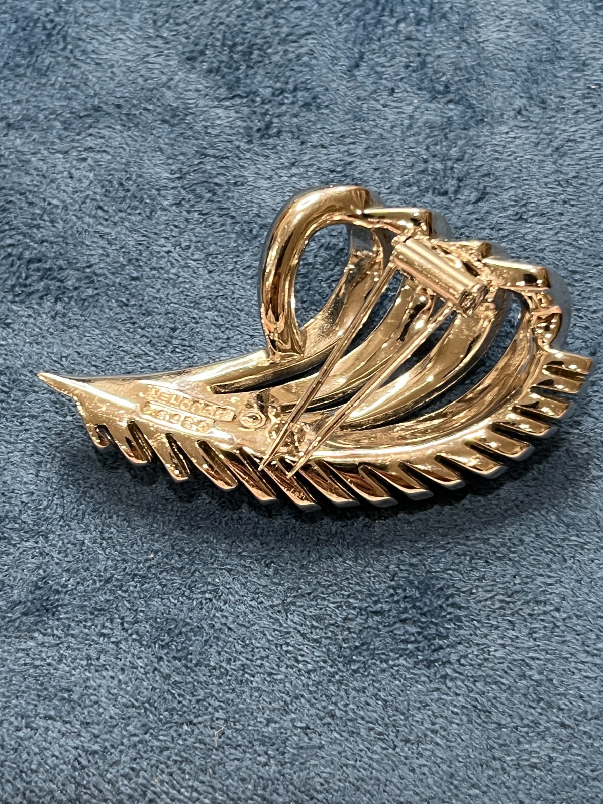 VTG Marcel Boucher Art Deco Style Swirl Wing Rhinestone 2.25″ Brooch 6868 DS63