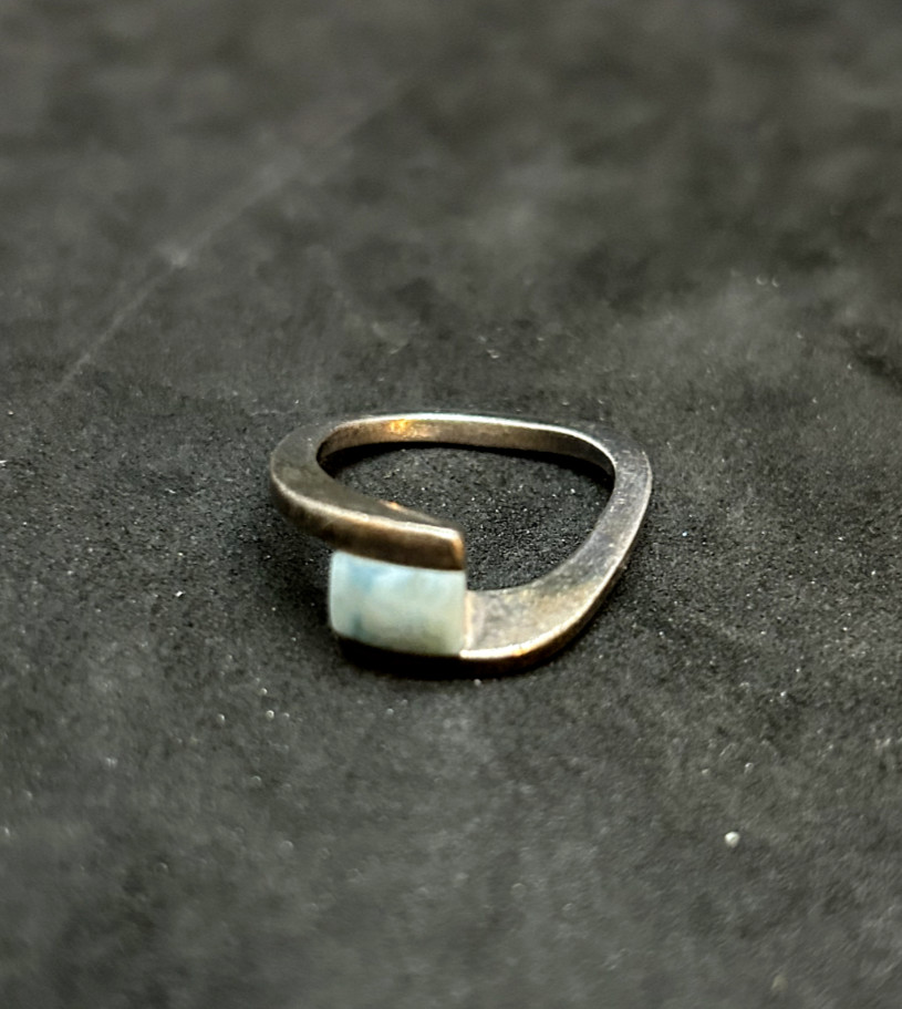 925 Sterling Square Larimar Ring 9.7mm Sz 8 – 6.0g