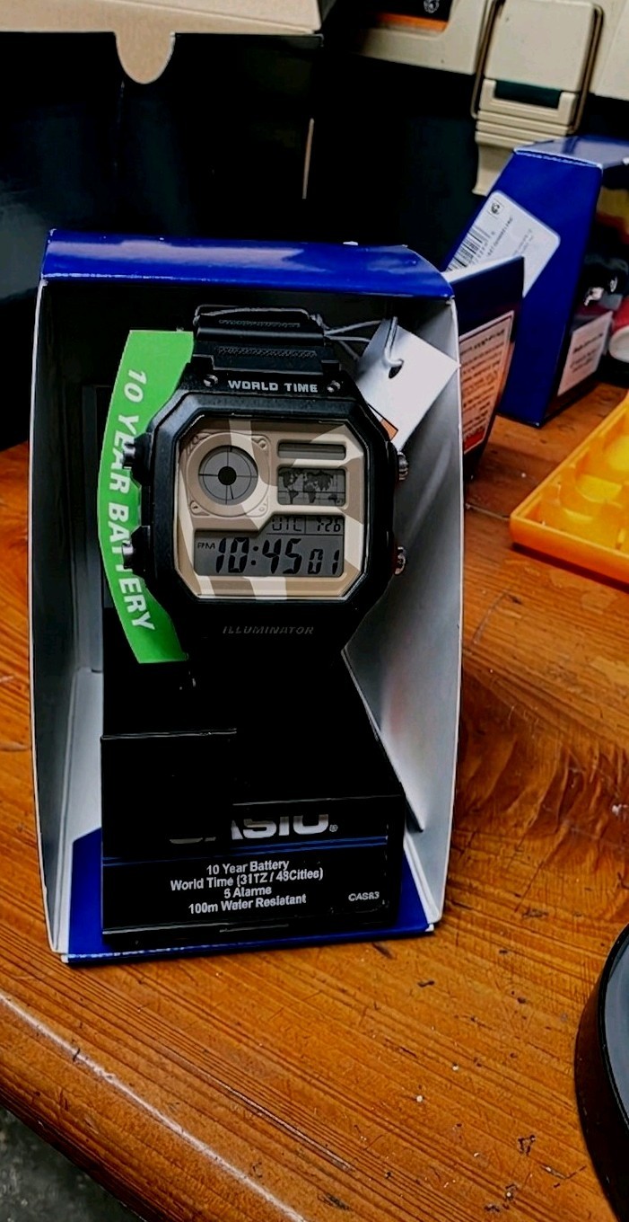 Casio Royale AE1200 Desert CAMO World Time Digital Watch